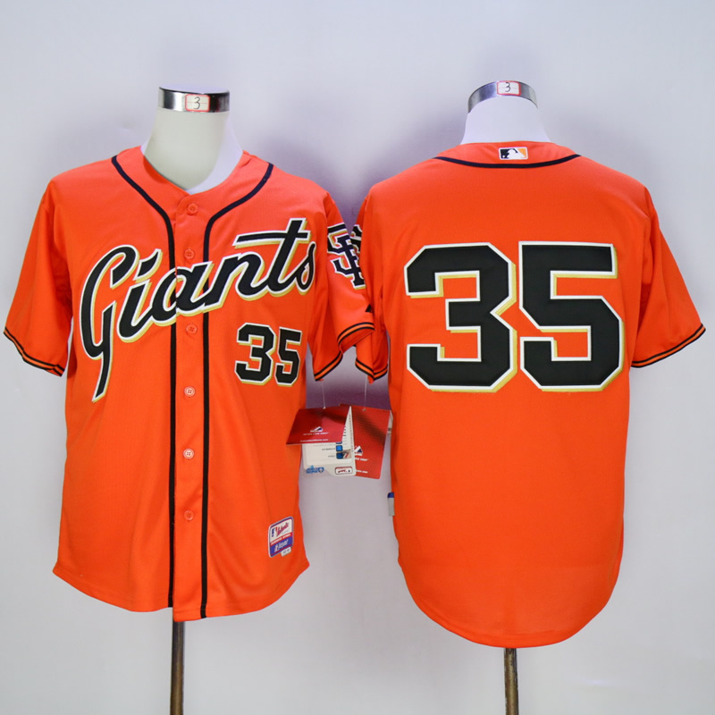 Men San Francisco Giants #35 No name Orange MLB Jerseys